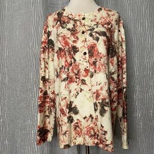 J. Jill 3 button fall floral cardigan